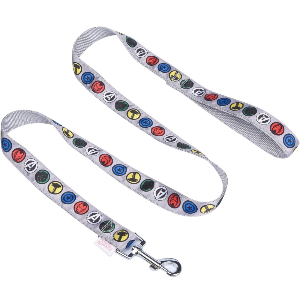 Marvel Superhero Icons Gray Dog Leash